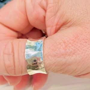 Beautiful Sterling Silver Wide Band ring, 10 mm, size 9